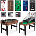 16-in-1 Multi Game Table for Home, Folding Combo Game Table Set with Ping Pong, Foosball, Basketball, Air Hockey for Game Room, Game Table with Archery, Chess, Checkers, Shuffleboard, Bowling