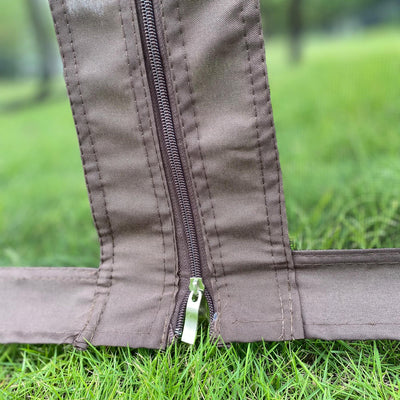 13'x10' Patio Gazebo with Mosquito Nettings, SEGMART Outdoor Shelter Tent with Metal Steel Frame, Heavy Duty Canopy Gazebo with Double Vented Roofs for Backyard, Patio, Garden, Lawn, Deck, Brown