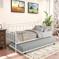 Daybed with Trundle Bed Twin Size, SEGMART Metal Trundle Bed Frame Twin Daybed Frame, Space-Saving Twin Daybed with Metal Slat Support, Daybed for Bedroom Guest Room, No Box Spring Needed, Black,H510