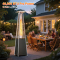 Segmart 48,000 BTU Pyramid Patio Heater, Tall Standing Outdoor Propane Heater with Wheels & ETL Certified Tip-Over Safety Protection, Visible Flame Glass Tube for Backyard, Garden, Commercial Use