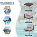 Patio Outdoor Furniture Sets, 7 Pieces All-Weather Rattan Sectional Sofa with Tea Table and Cushions, PE Rattan Wicker Sofa Couch Conversation Set for Garden Backyard Poolside