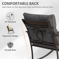 Clearance! 3 Piece Patio Rocking Bistro Set, PE Rattan Rocking Chairs Set of 2 and Glass Side Table, Outdoor Furniture Conversation Set with Cushion for Patio Lawn Garden Cafe Pub