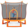 6ft Trampoline for Kids, Toddler Trampoline with Safety Enclosure Net, Ocean Balls, Indoor Outdoor Recreational Trampoline with with Jumping Mat, Birthday Gift for Kids Age 1-8, Orange