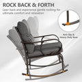 Clearance! 3 Piece Patio Rocking Bistro Set, PE Rattan Rocking Chairs Set of 2 and Glass Side Table, Outdoor Furniture Conversation Set with Cushion for Patio Lawn Garden Cafe Pub