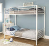 Bunk Bed Twin over Twin, SEGMART Metal Twin over Twin Bunk Bed Frame, Kids Bunk Beds for Small Rooms, Solid Metal Bunk Beds for Kids/Adults, with Ladder/Safety Rail, No Box Spring Needed, White, H1364