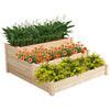 SEGMART 3-Tier Raised Garden Bed, 48.6 x 48.6 x 21in Outdoor Elevated Flower Planter Box Kit, Wooden Vegetables Growing Planter for Vegetables, Herbs, Outdoor Plants