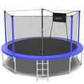 14ft Trampoline with Enclosure on Clearance, New Upgraded Kids Outdoor Trampoline with Basketball Hoop and Ladder, Heavy-Duty Round Outdoor Backyard Bounce Jumper Trampoline for Boys Girls