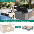 130 Gallon Outdoor Storage Box, Multi-function Deck Box for Organization & Storage, And As a Bench