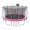 16FT Trampoline with Basketball Hoop, Blue Outdoor Trampolines Recreational Kids Trampoline with Enclosure Net Outdoor for 3-5 Kids, L