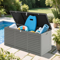 130 Gallon Outdoor Storage Box, Multi-function Deck Box for Organization & Storage, And As a Bench