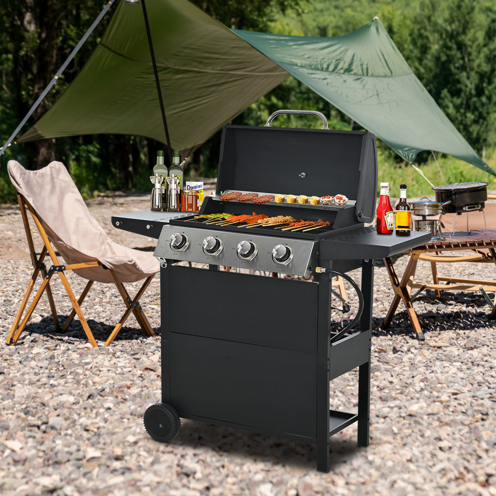 SEGMART 4 Burner BBQ Propane Gas Grill, Stainless Steel 34,200 BTU Pat