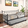 Daybed with Trundle Bed Twin Size, SEGMART Metal Trundle Bed Frame Twin Daybed Frame, Twin Daybed with Metal Slat Support, Daybed for Bedroom Guest Room, No Box Spring Needed, Black