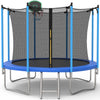 SEGMART 10ft Trampoline for Kids with Basketball Hoop and Enclosure Net/Ladder,Blue