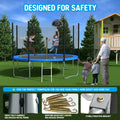 Trampoline with Enclosure, New Upgraded 10 Feet Kids Outdoor Trampoline with Basketball Hoop and Ladder, Heavy Duty Round Trampoline for Indoor Outdoor Backyard, L3740