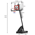 7.5-10ft Height Adjustable Basketball Hoop with Lights, Outdoor Basketball Goal with Removable Fillable Base, Portable Basketball Hoop with Shatterproof Backboard and Wheels for Youth, Teens, Adults