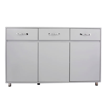 Storage Buffet Cabinet, 52'' X 15.7'' X 32'' Sideboard Buffet Storage Cabinet w/3 Storage Drawers and 3 Door Cabinets, Simple Sideboard Table with Steel Tube Legs for Dining Room, 176.4 lbs, S1373