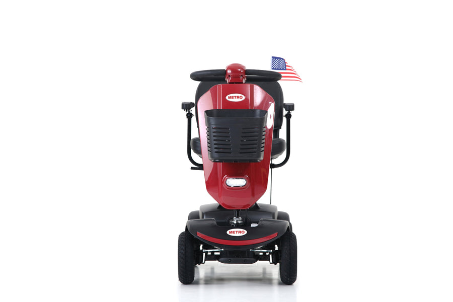 Segmart Mobility Scooter for Seniors, 20''W Armrest, Windshield, Rear Suspension, Front Rear Light, Cup Holder, USB Charging Port, Gift Flag, 300lbs, Red