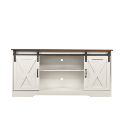 SEGMART Wood TV Stands Console Table with Storage Side Cabinets, Farmhouse Style TV Stands for TVs up to 65", Rustic Entertainment Center TV Stands w/Cable Management, S815