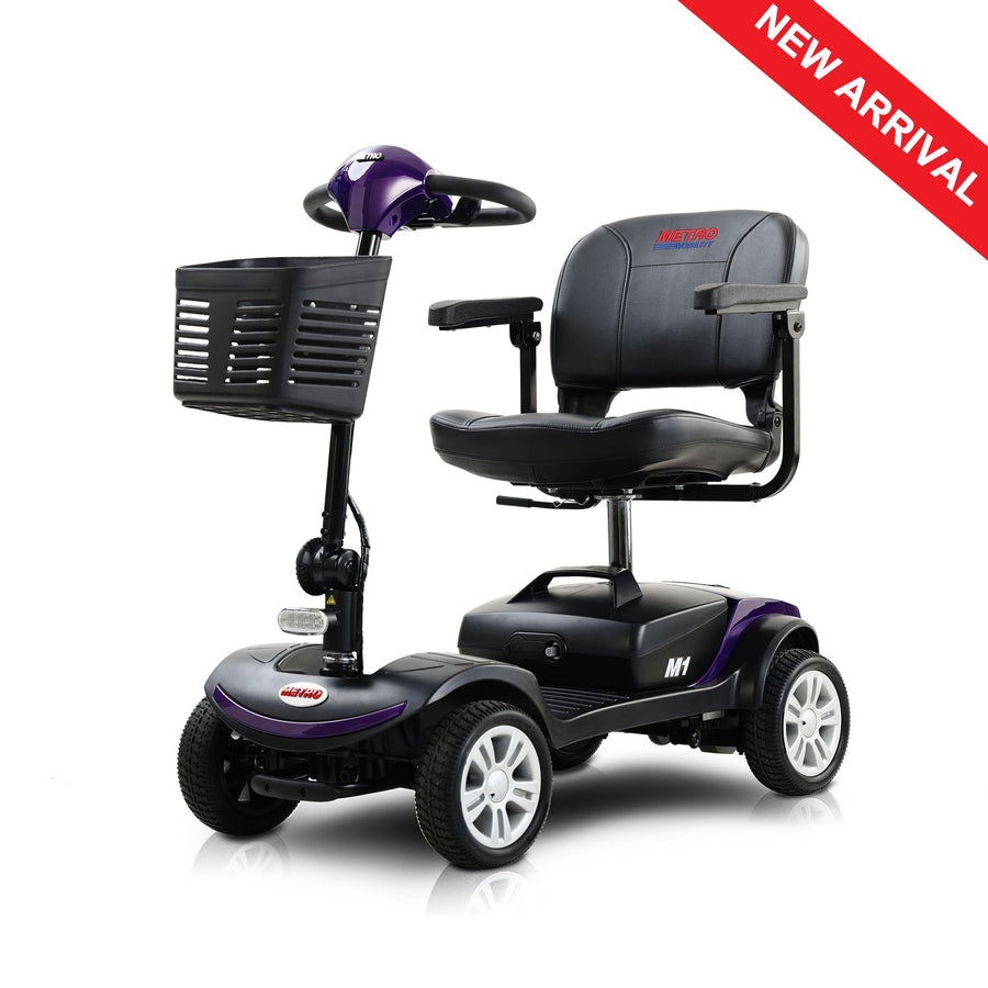 Segmart Mobility Scooter for Seniors, 20''W Armrest, Rear Suspension, Front Rear Light, 300lbs, Purple