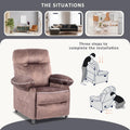 Home Recliner Chair with Remote Control for Living Room, Single Velvet Ergonomic Recliner Chair with Cup Holders, for Home Theater Seating Living Room Lounge Chaise, Brown, S12541