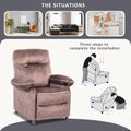 Home Recliner Chair with Remote Control for Living Room, Single Velvet Ergonomic Recliner Chair with Cup Holders, for Home Theater Seating Living Room Lounge Chaise, Brown, S12561