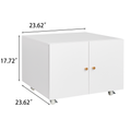 Wood File Cabinets with 2 Doors, Mobile Lateral Filing Cabinet, Printer Stand with Storage Shelves for Home Office, White
