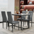 SEGMART Dining Table with 4 High-back Upholstered Chairs, Modern Dinette Set, Dining Table & Chairs Set for 4 Persons, Small Home Kitchen Dining Table Set, Ideal for Apartment Breakfast Nook