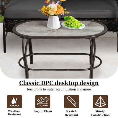 SEGMART 4 Piece Patio Conversation Set, PE Rattan Patio Furniture Set with Coffee Table, All-Weather Outdoor Sofa Set with 3.15" Thick Cushion for Porch, Backyard, Balcony - Gray