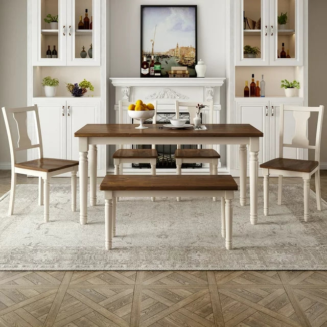 SEGMART 6 Piece Dining Table Set Modern Home Dining Set with Table B