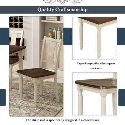 Wood Dining Table and Chair Set of 6, Dining Room Set for 6 Persons with Bench, Rectangular Kitchen Table with 4 Microfiber Padded Chairs Plus One Upholstered Bench, Farmhouse Kitchen Table Set, B1382