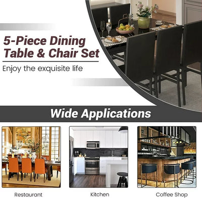 Dining Table with 6 High-back Upholstered Chairs, Modern Dinette Set, Dining Table and Chairs Set for 6 Persons, Small Home Kitchen Dining Table Set, Ideal for Apartment Breakfast Nook Bar, B1464