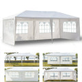10' x 20' Outdoor Canopy Tent w/8 Removable Sidewalls, Upgraded Gazebo Tent with Two Doors, Heavy Duty Wedding Party Tent with Sturdy Tube Steel, Waterproof Sun Shelter Canopy for Beach, S645