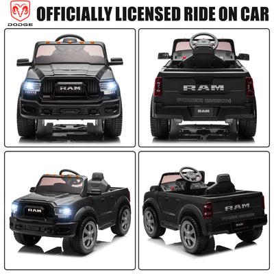 Licensed Toyota Tacoma Electric Ride on Vehicle for Kids, 12V Powered Ride on Car Toys with Remote Control, LED Lights, MP3 Player, Black