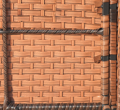 Rattan Wicker Patio Set, SEGMART 4 Piece All-Weather Outdoor Conversation Set with Glass Top Table, Loveseat, Cushioned Chairs, Modern Patio Furniture Set for Yard, Porch, Garden, Poolside, Brown