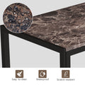 Dining Table Mats Set for 4, SEGMART Dinette Set Faux Marble Rectangular Breakfast Table with Metal Legs & Black Finish Frame, Dining Table & Chairs for Apartment Breakfast, Coffee, S12517