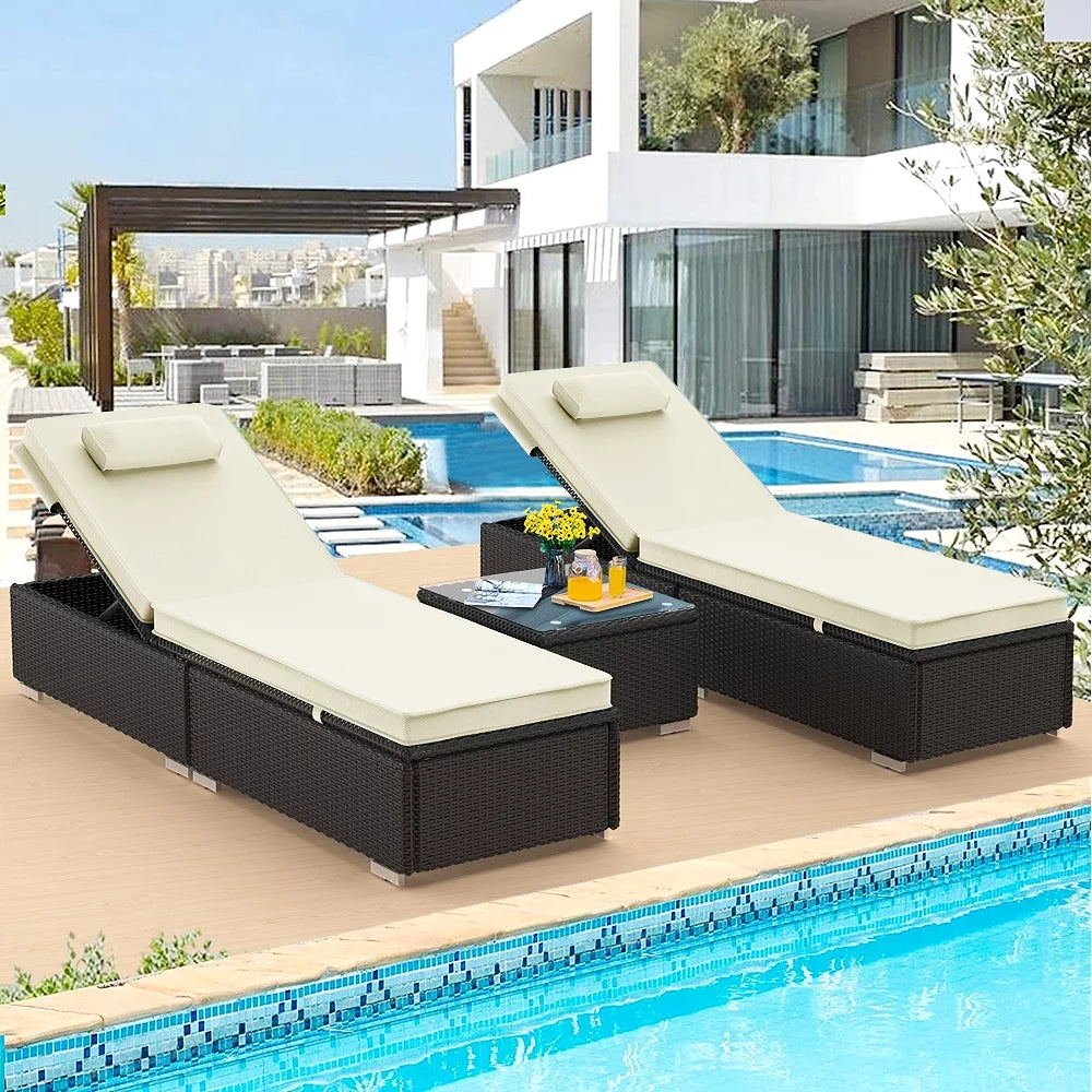 Wicker patio chaise top lounge