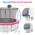 12ft Trampoline for Kids with Basketball Hoop, Outdoor Trampoline with Safety Enclosure Ladder, Back Yard Trampoline for Kids and Adults