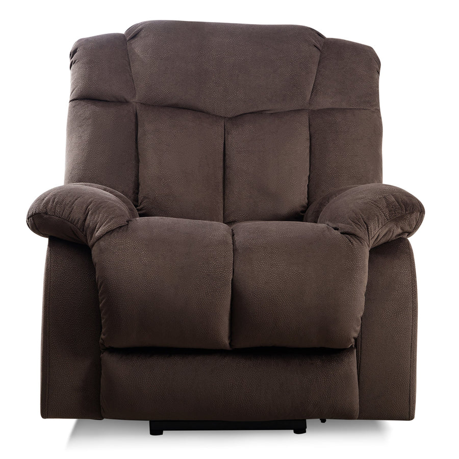 Electric Power Lift Recliner, Heavy Duty 300lbs Classic Fabric Sofa Chair for Elderly, Ergonomic Lounge Single Sofa with 3 Positions Lift, Plush Arms and Remote Control, Side Pocket, Coffee, SS433