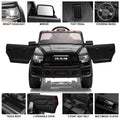Licensed Toyota Tacoma Electric Ride on Vehicle for Kids, 12V Powered Ride on Car Toys with Remote Control, LED Lights, MP3 Player, Black