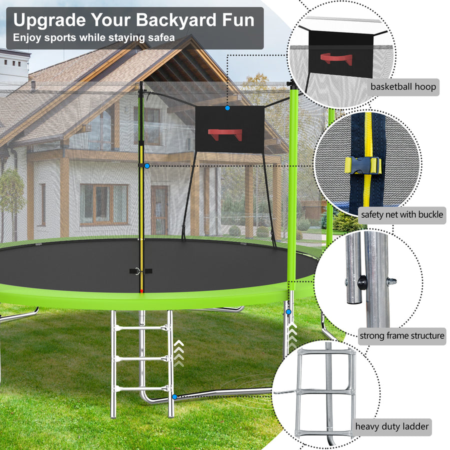 14ft Trampoline with Enclosure on Clearance, New Upgraded Kids 