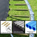 Trampoline with Enclosure, New Upgraded 10 Feet Kids Outdoor Trampoline with Basketball Hoop and Ladder, Heavy Duty Round Trampoline for Indoor Outdoor Backyard, L3740