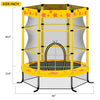 55'' Trampoline with Enclosure Net for Kids, Toddler Mini Trampoline for Outdoor Indoor, Kids Small Trampoline with No-Gap Design, Round Recreational Trampoline Birthday Gift for Boys Girls, Yellow