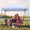 Pop Up Wedding Party Tent, SEGMART 10' x 10' Outdoor Canopy Tent with 4 Sidewalls, Upgraded White Backyard Tent for Outsides, Patio Gazebo Tent BBQ Shelter for Garden Camping Grill, LLL511
