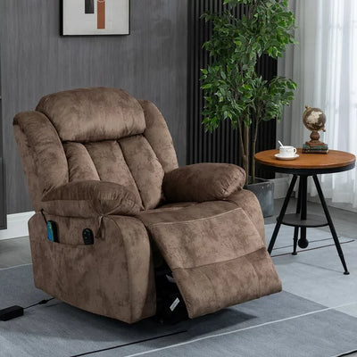 SEGMART Power Lift Recliner Sofa, Ergonomic Chaise Lounge Chair with 3 Positions Lift, Fabric Sofa Motorized Living Room Single Chair with Plush Extended Arms and Remote Control, 300lbs, Brown, SS2376