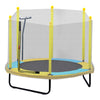Kids Outdoor Mini Trampoline, 60" Portable Small Toddler Trampoline with Handrail, Durable and Safe Rebounder Trampoline for Kids, Outdoor Indoor Exercise Trampoline with Safety Net, Yellow, L3703