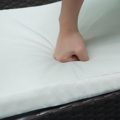 3 Piece Wicker Patio Set, Outdoor Patio Furniture Sets with Glass Dining Table, Modern Bistro Patio Set Rattan Chair Conversation Sets with Coffee Table for Backyard, Porch, Garden, Poolside,L4775