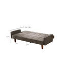 Modern Futon Sofa Bed, Linen Fabric Sleeper Sofa, Convertible Reclining Upholstered Couch Bed with 5 Wood Legs and Armrest, Foldable Couch Sofa Bed for Living Room, Office, Apartment, B1030