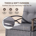 3 PCS Rocking Bistro Set, Outdoor Patio Porch Furniture Sectional Chairs with Tea Table, PE Rattan Patio Furniture Conversation Set for Lawn Pool Courtyard Garden Balcony