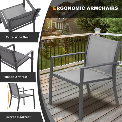Segmart Patio Furniture Set, Outdoor Textilene Conversation Set w/Anti-rust Frame, Porch Sectional Loveseat Table and High Backrest Armchairs, Max 600LBS