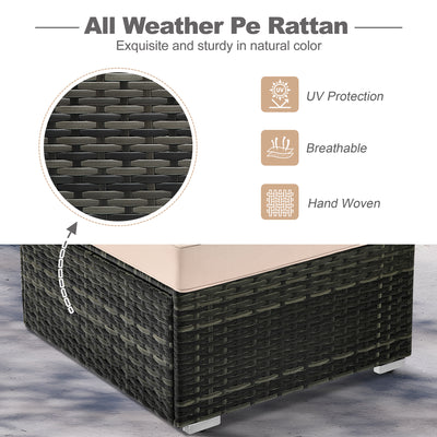 7 Piece Rattan Sectional Sofa Set, Outdoor Conversation Set, All-Weather Wicker Sectional Seating Group with Cushions & Coffee Table, Morden Furniture Couch Set for Patio Deck Garden Pool, B31